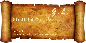 Gindl László névjegykártya