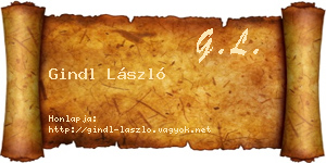 Gindl László névjegykártya